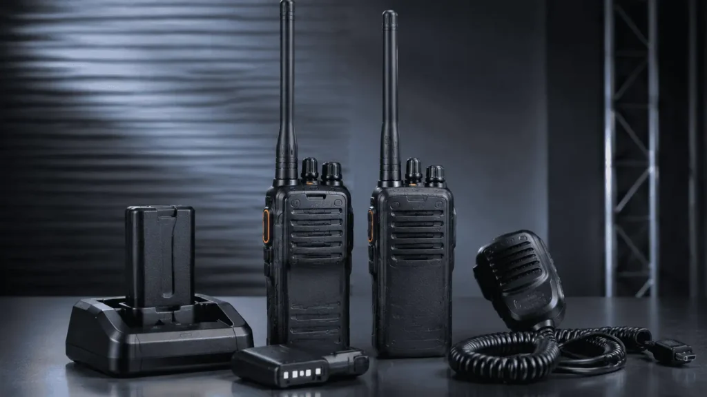 Long range two way radio product display