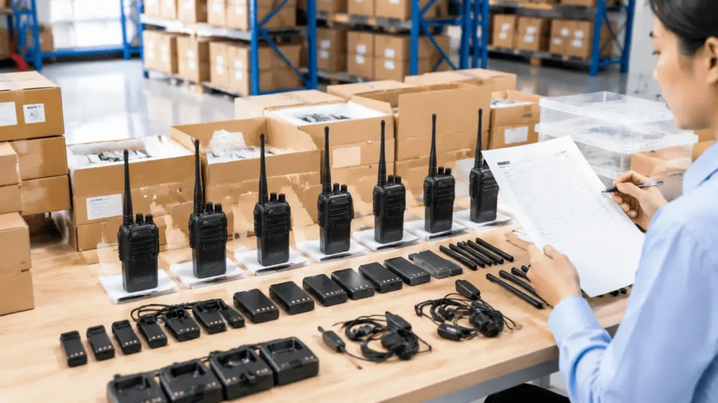 Walkie talkie sample order preparation