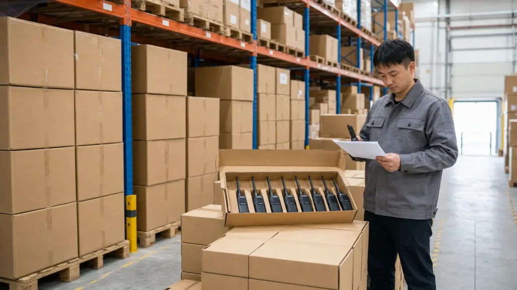 Two way radio export warehouse and order preparation